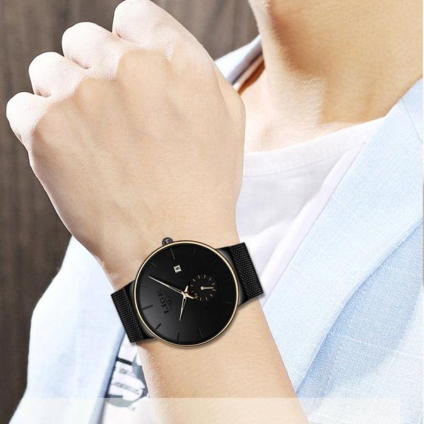 

wristwatches fashion watches casual waterproof quartz clock mens ultra-thin date sports watch relogio masculino, Slivery;brown