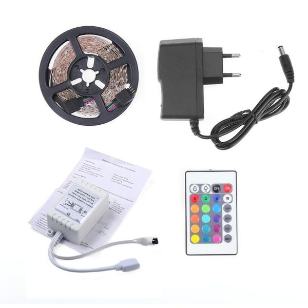 

waterproof led strip light smd 24-44key remote 12v us power full kit practical portable strips