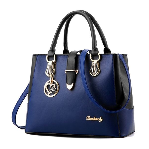 HBP Mulheres Bolsas De Alta Qualidade PU Bolsas De Couro Mensageiro Mensageiro Moda Handle Bolsa De Bolsa Feminina Bolsa Effini Azul 31cm