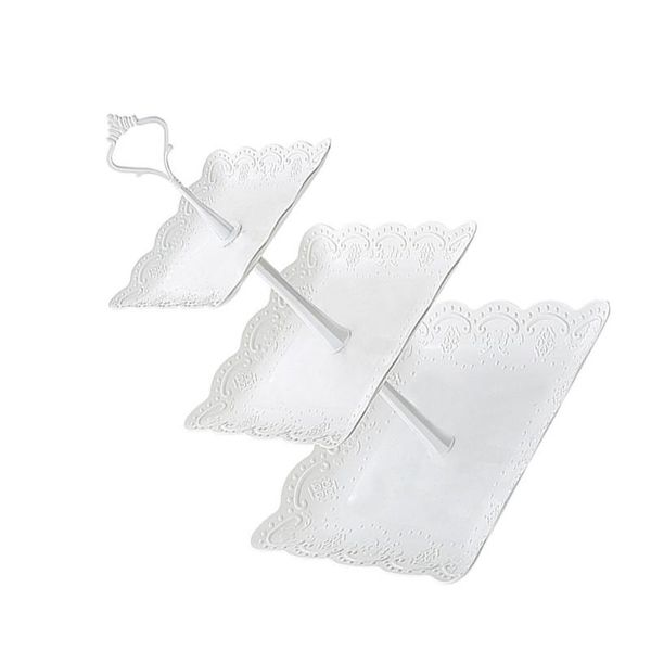 

dishes & plates 1pc cake display stand dessert holder cupcake three-layer (white)