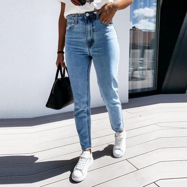 

women's pants & capris ew trousers linen casual fashion all-match mid-waist ripped gradient jeans 2021 harem wide-leg, Black;white