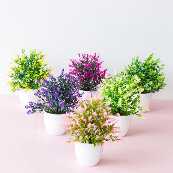 

decorative flowers & wreaths 17x22cm 15heads simulation lavender potted bonsai festive party supplies artificial decorations christmas home