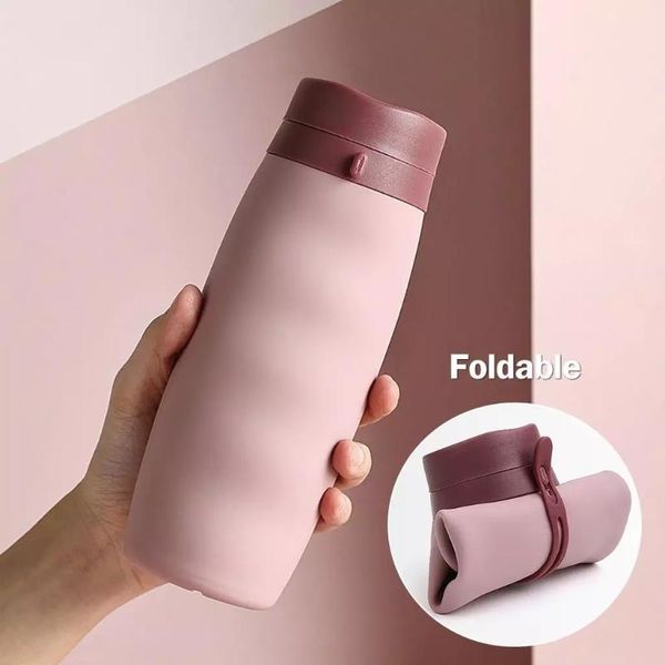 

grade creative collapsible foldable silicone drink sport water bottle camping travel bicycle for bottles & cages