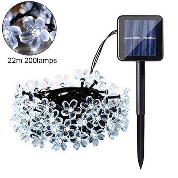 

strings 22m 200led solar powered string lights led garland lamp waterproof ip67 garden lawn street wedding decor outdoor