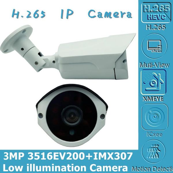

cameras sony imx307+3516ev200 ip camera outdoor low illumination h.265 6 array leds irc ip66 onvif vms xmeye p2p motion detection