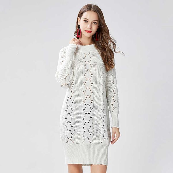 

women's sweaters sleeve sweater autumn winter knitted female white long o neck casual warm pullovers for women 54h3, White;black