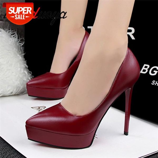 

super high with 12 cm womens shoes european american style shallow mouth heels stiletto single red wedding #zi8q, Black