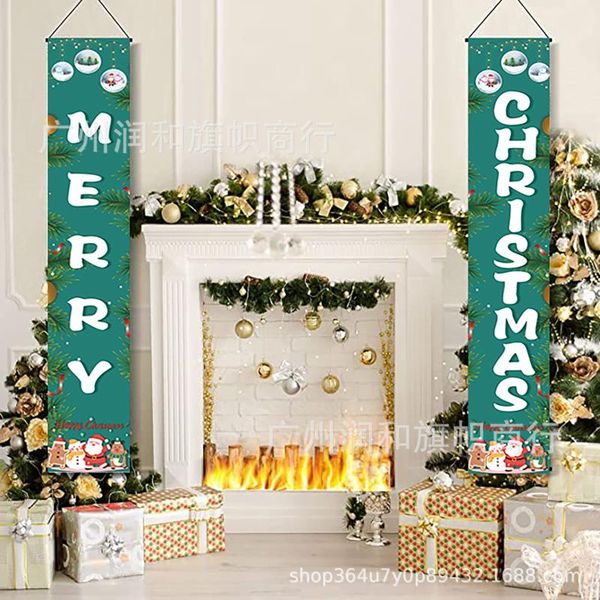 

christmas decorations hanging flag door curtain holiday decoration couplet outdoor scene layout making