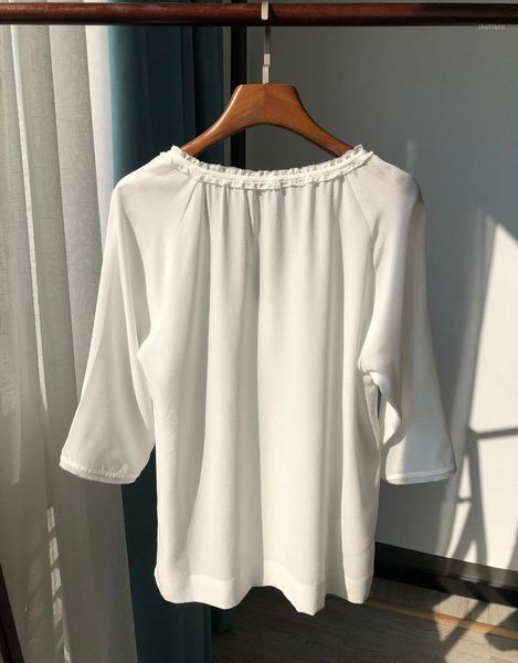 

women's blouses & shirts women shirt silk sleeve, White