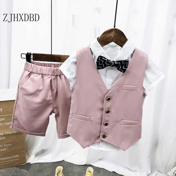 

vest shorts pants 2 pieces blazers suits children's clothing summer suit baby first-year formal children's costumes vest suit p083, White
