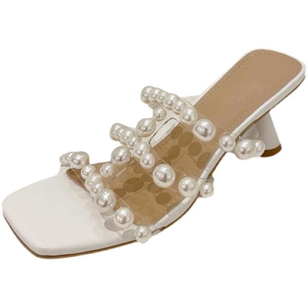 

sandals pearl high heel women summen shoes, Black