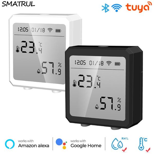 

smart home control tuya wifi temperature and humidity sensor indoor hygrometer thermometer alarm battery lcd display for alexa google
