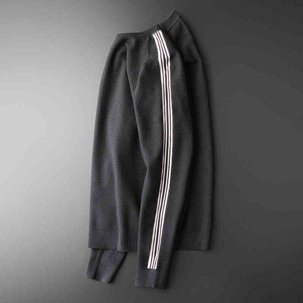 

minglu men autumn and winter new raglan sleeve grey sweater male hight quality round collar pullovers mens sweaters, White;black