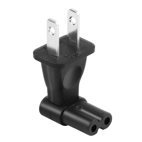 

smart power plugs 1-15p 2-pin us male plug to iec 320 c7 female 125v/10a right angle socket extension cable travel cord