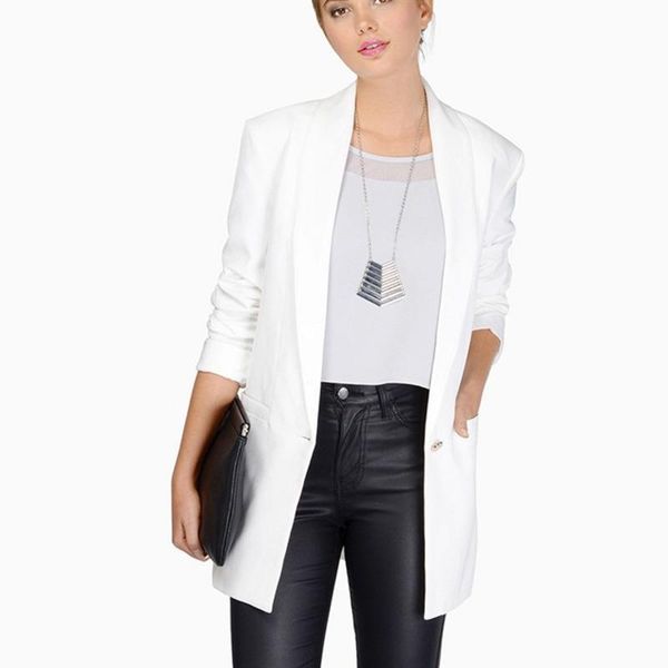 

women's jackets xuxi spring autumn 2021 women shawl collar caot streetwear simplicity one button long sleeve small suit e2064, Black;brown