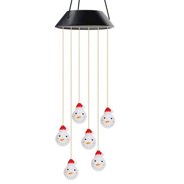

decorative objects & figurines solar wind chimes,snowman color-changing led chimes, waterproof mobile chimes,for courtyard garden atmosphere