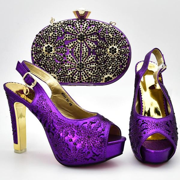

fashion crystal wedding shoes shoe and bag for nigeria party african women decorated with rhinestone woman dress, Black