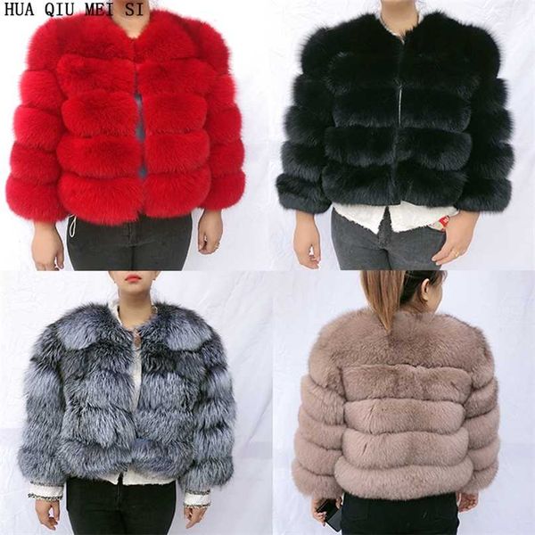 

natural fur coat women's winter jacket natural real 211220, Black