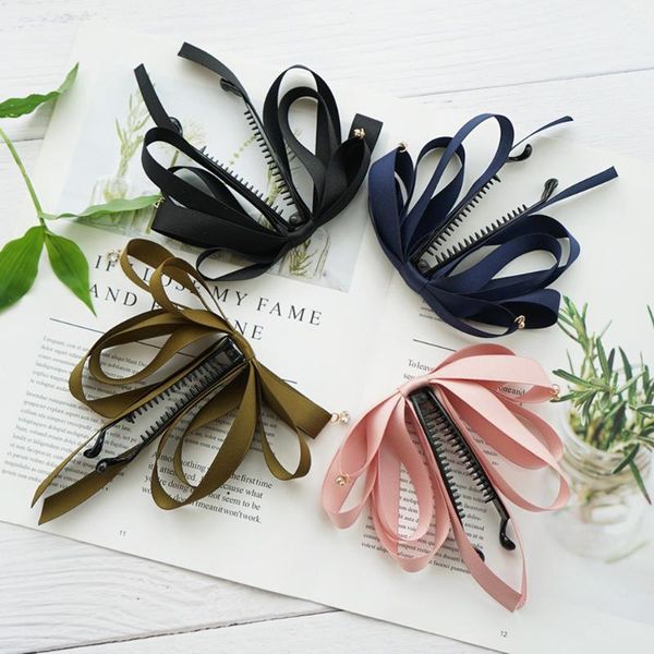 

hair accessories bow hairpin clip women cute banana korea style ribbon