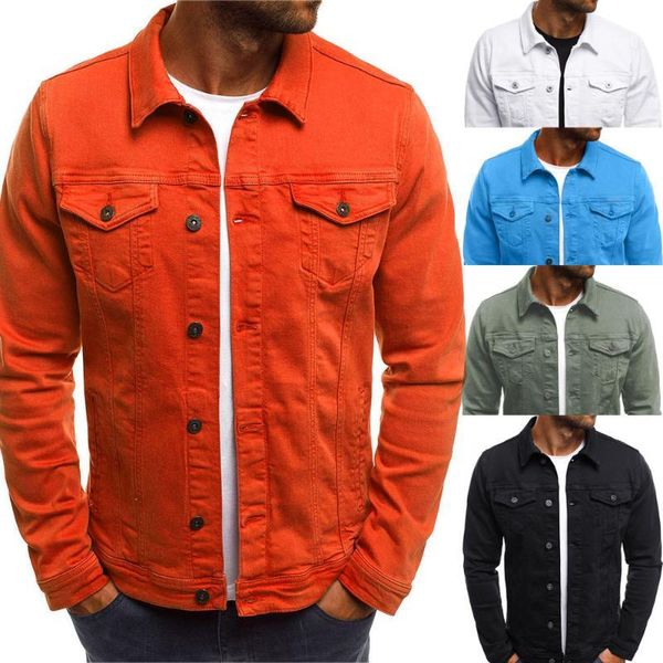 

men's casual shirts autumn winter button solid color vintage denim jacket blouse coat men dress shirt turn-down collar cardigan tc78, White;black