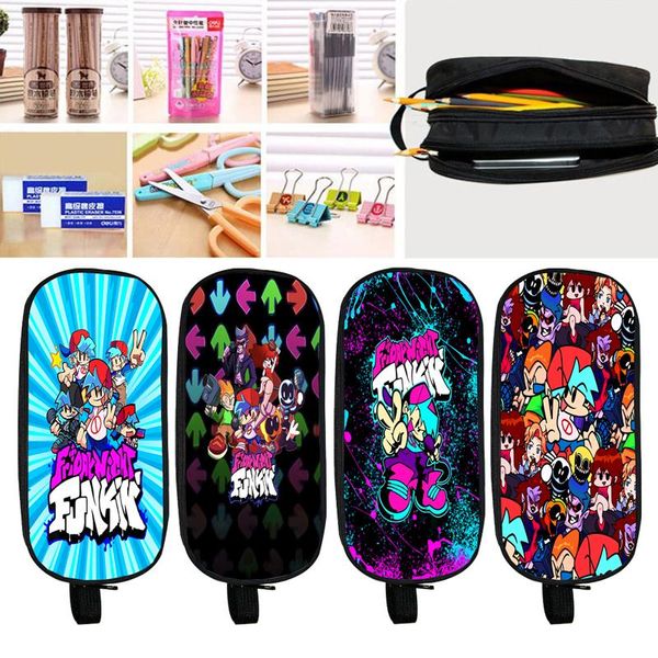 

cosmetic bags & cases friday night funkin pencil case game wallet purse student boys girls school pen zipper bag cartoon kids gift box