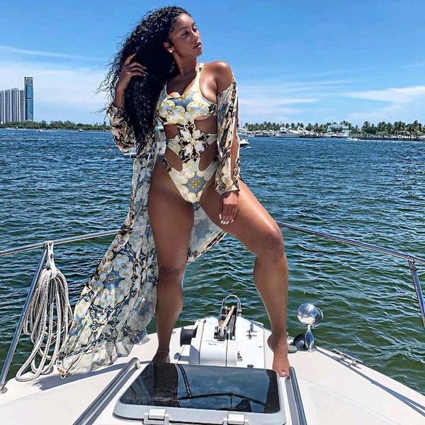 

one-piece suits swimwear women swimsuit bikini print maillot de bain femme