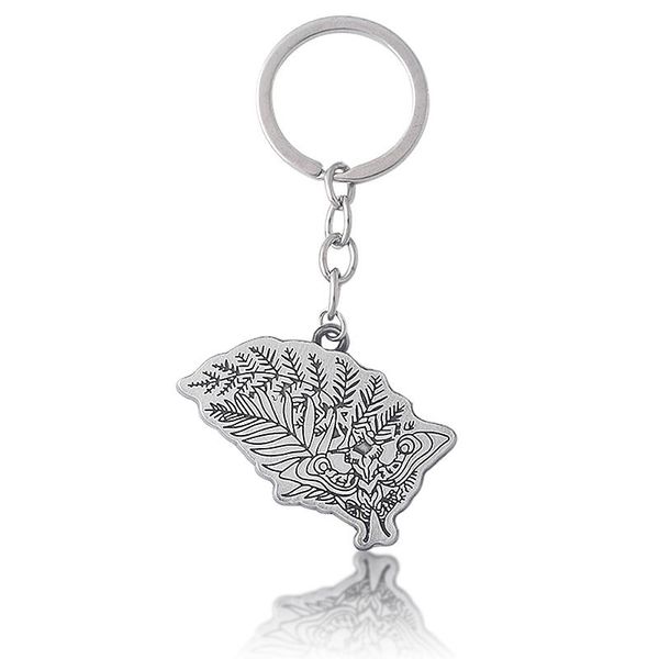 

keychains game the last of us 2 keychain ashley tattoo illustration leaf shape cosplay male and female couples gift props, Silver
