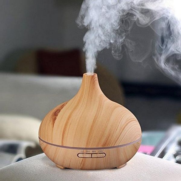 

fragrance lamps electric incense burner 400ml led ultrasonic humidifier essential oil diffuser air freshener homes aroma wood grain