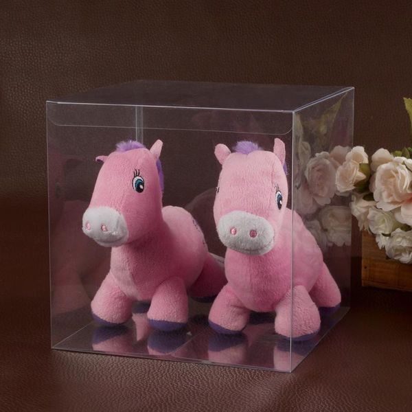 

10/25pcs 8x5x8cm pvc packaging rectangle transparent plastic cosmetic box gift flowers folding wrap