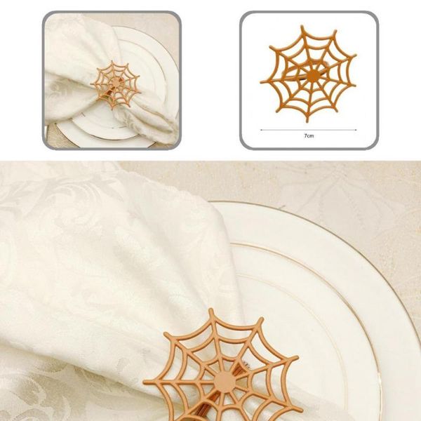 

napkin rings portable 6pcs/set useful spiderweb buckle halloween decor 3 colors optional holder delicate for wedding