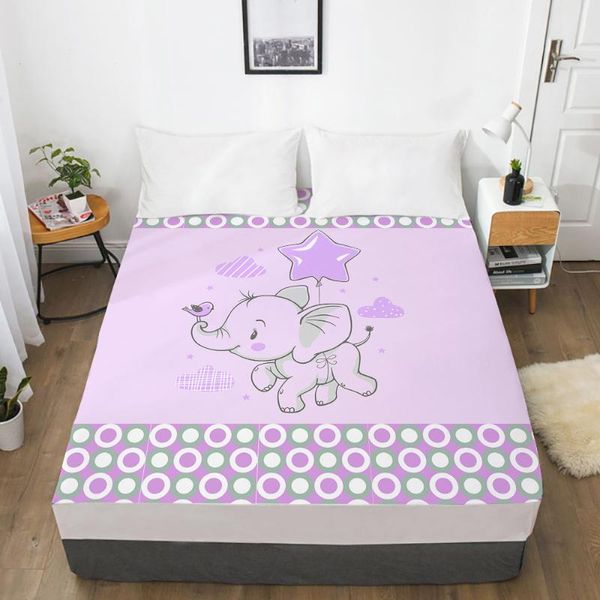 

sheets & sets animal cartoon elastic fitted sheet bed with an band mattress cover 160x200 kids baby children elephant