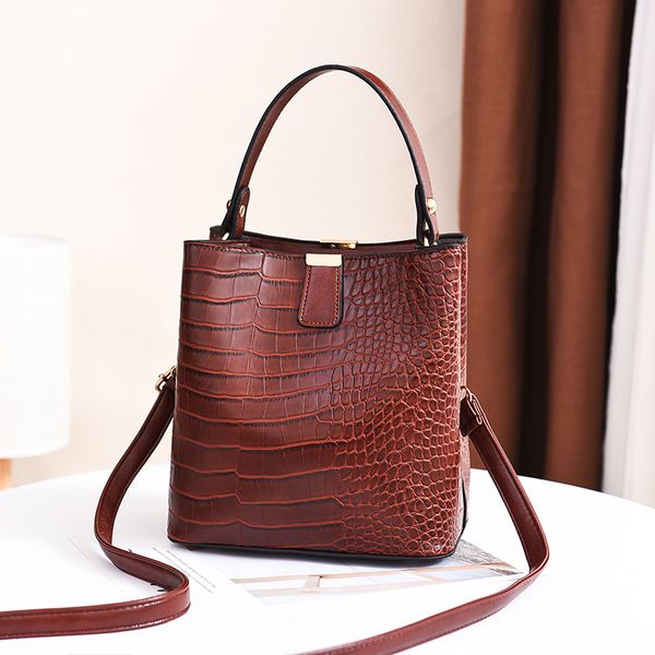 

2021 summer simple fashion bucket women's bag slung one shoulder handbag