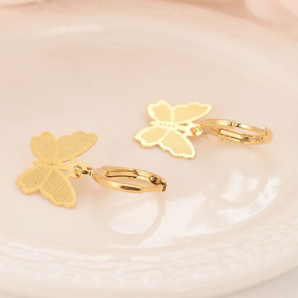 

skytalenbao dangle & chandelier 18 k solid fine yellow gold g/f luxury butterfly charm earring fashion women girl jewelry gift pretty, Silver
