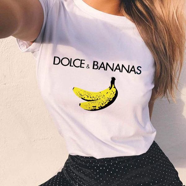 

women's t-shirt funny bnanas 2021 summer fashion beauty hipster t shirt graphic female casual short sleeve, White