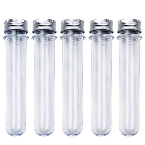Forniture da laboratorio 25 provette trasparenti in plastica eccellenti da 30 ml con bottiglie con tappo in alluminio Attrezzature scolastiche 25x110 mm