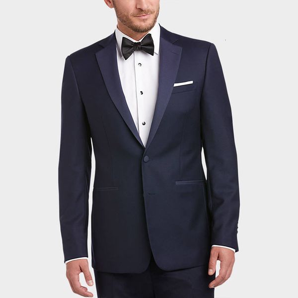 

men's suits & blazers slim fit navy blue men for wedding man jacket 2pieces custom made groom tuxedos suit pants costume homm, White;black