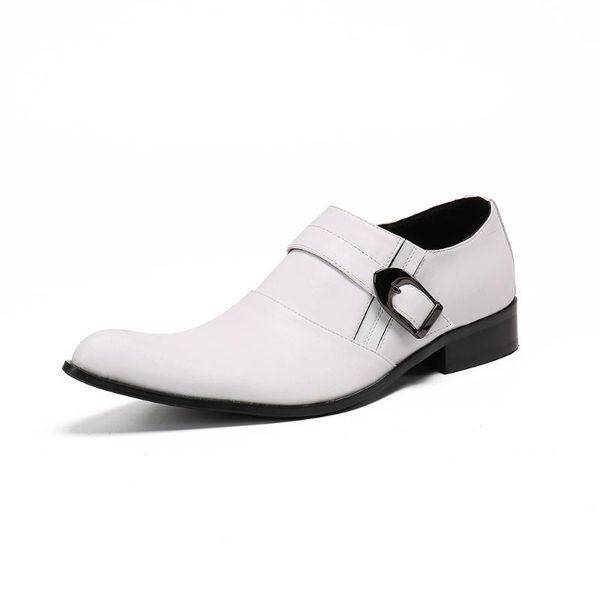 

dress shoes nightclub hairstylist fashionable men's versatile business casual retro pointed buckle leather men, Black