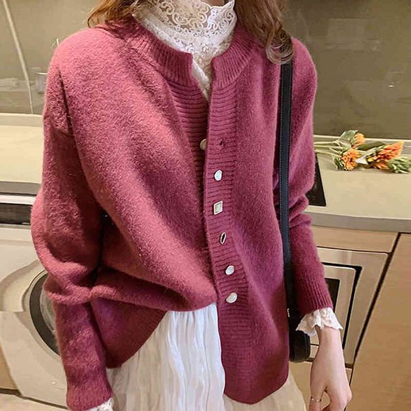 

women's jackets colorfaith autumn winter sweaters fashionable elegant cardigans vintage wild oversized knitwear swc1357jx nsmr, Black;brown