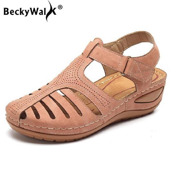 

women sandals 2021 summer shoes woman comfort light bottom wedges for platform heels gladiator wsh3648, Black