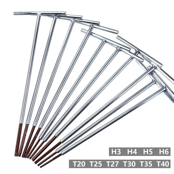 

300/320mm torx hex key wrench t-shaped inner spanner t20-t40,h3-h6 hand repair tools home car screwdriver