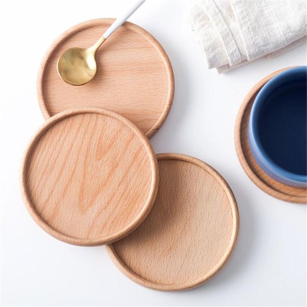 

mats & pads wooden pad beech black walnut non-slip cup mat insulated teacup for crafts wedding party decoration #7