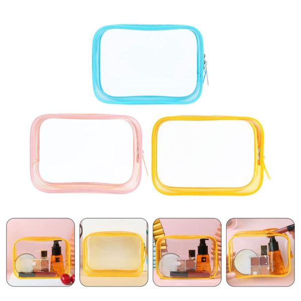 

storage bags 3pcs transparent toiletry bag cosmetic pouch organizer for travel