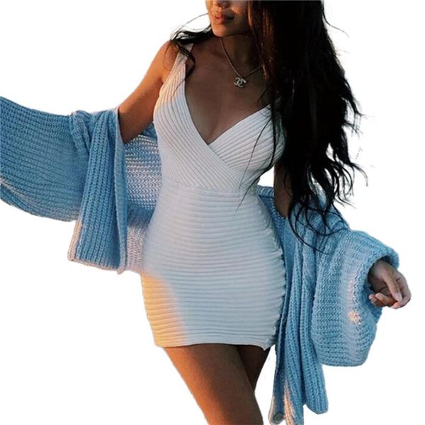 

casual dresses elegant sleeveless sweater dress women backless v neck bodycon knitted summer autumn clothes, Black;gray