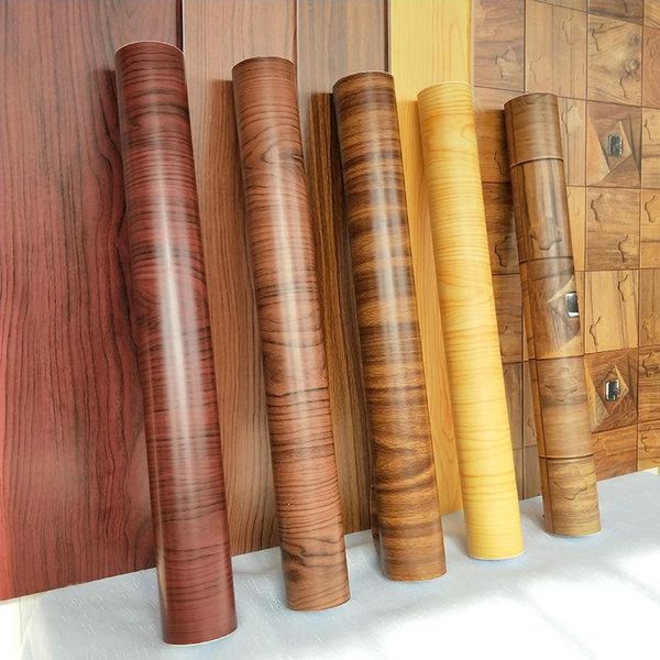 

wallpapers wood grain sticker self-adhesive wallpaper cabinet wardrobe table wooden door waterproof thickened decoration