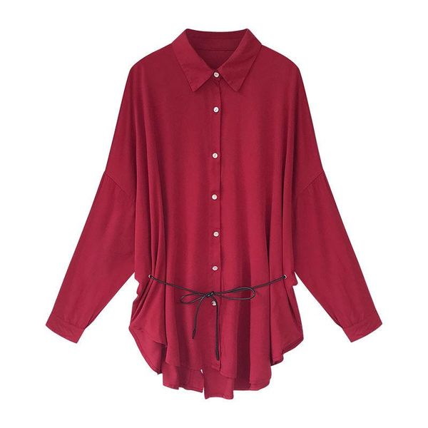 

women spring summer style long blouses shirts lady casual sleeve turn-down collar blusas df3828 women's &, White