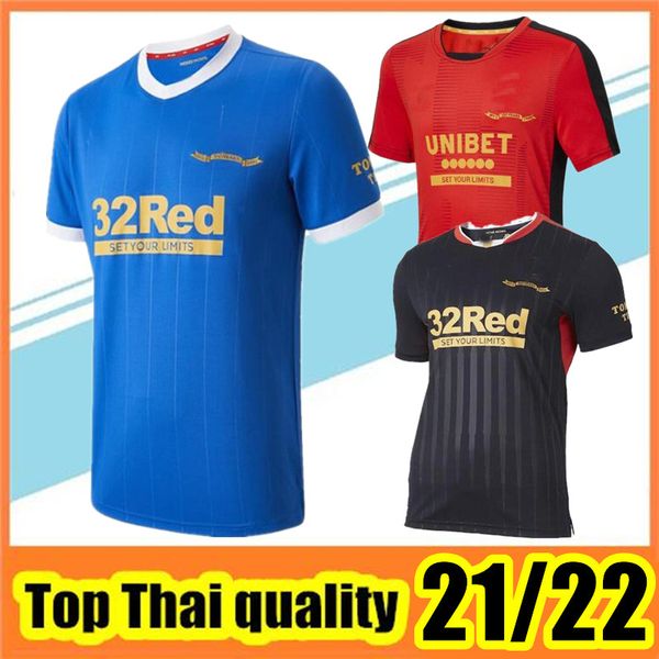 

2021 2022 glasgow rangerses home away third soccer jerseys champions 55 defoe hagi morelos tavernier 20 21 22 football shirts, Black;yellow