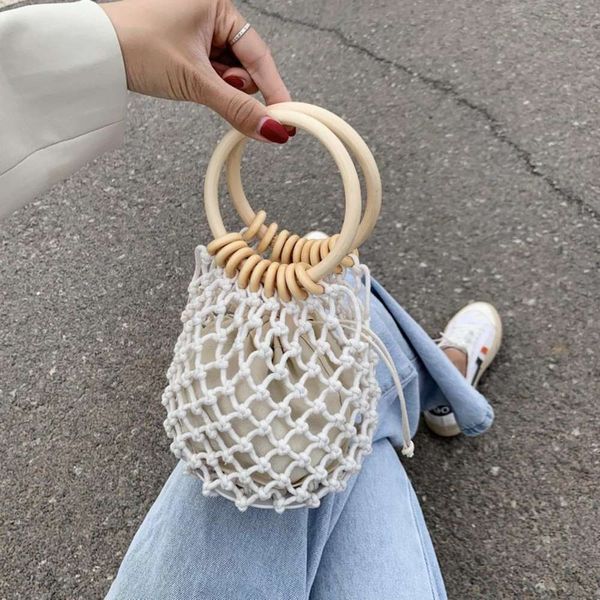 

bag women's bag 2021 straw woven ring hand leisure hollow mh fashion small
