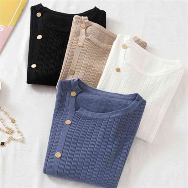 

autumn slim women pullovers sweaters knitted jumper casual long sleeve stretch basic shirt ed1213, White;black