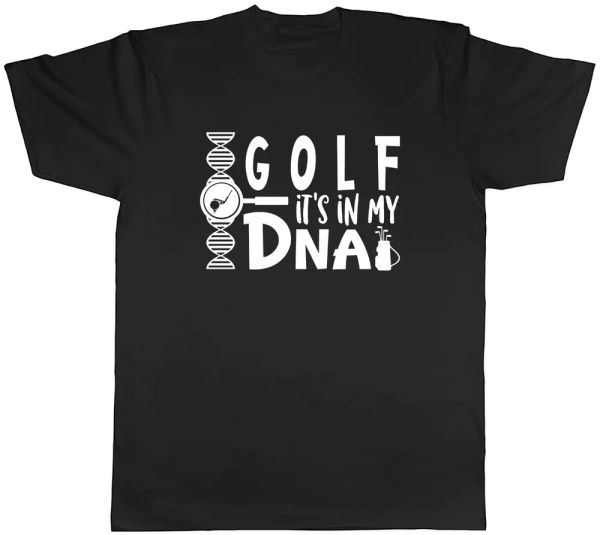 

golf it's in my dna mens t-shirt tee, White;black