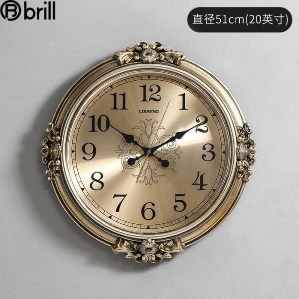 

american modern gold luxury creative wall clock retro silent watch vintage clocks home decor living room reloj pared